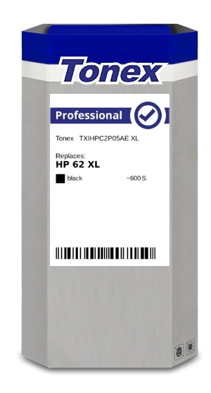 Tonex Cartucho de tinta negro TXIHPC2P05AE compatible con HP 62XL C2P05AE