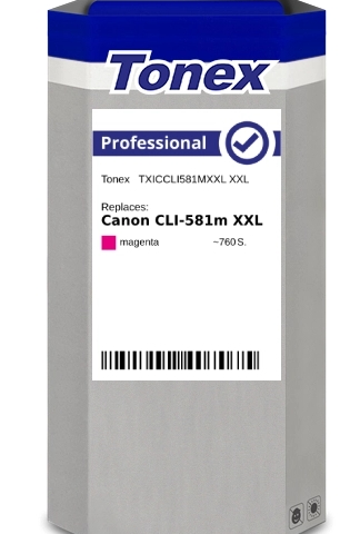 Tonex Cartucho de tinta magenta TXICCLI581MXXL compatible con Canon CLI-581m XXL 1996C001