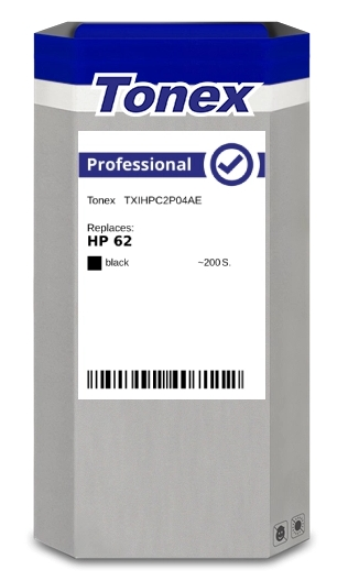 Tonex Cartucho de tinta negro TXIHPC2P04AE compatible con HP 62 C2P04AE