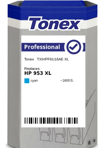 Tonex Cartucho de tinta cian TXIHPF6U16AE compatible con HP 953 XL cian