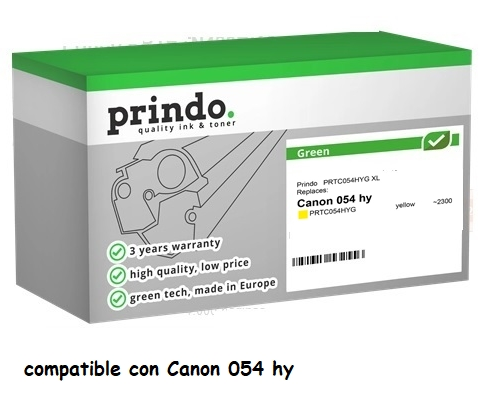 Prindo Tóner amarillo PRTC054HYG Green compatible con Canon 054 hy 3025C002