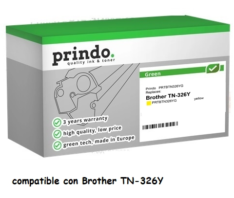 Prindo Tóner amarillo PRTBTN326YG Green compatible con Brother TN-326Y