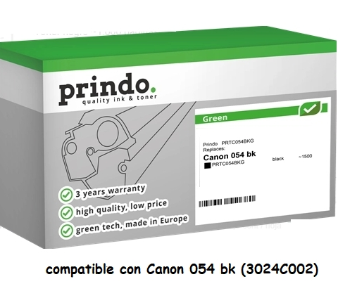 Prindo Tóner negro PRTC054BKG Green compatible con Canon 054 bk 3024C002
