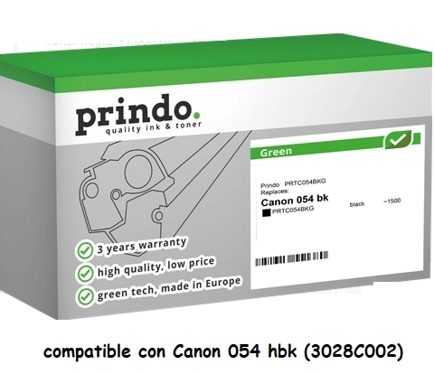 Prindo Tóner negro PRTC054HBKG Green compatible con Canon 054 hbk 3028C002