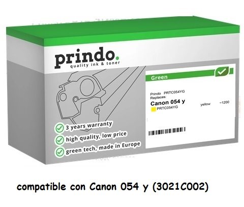 Prindo Tóner amarillo PRTC054YG Green compatible con Canon 054y 3021C002