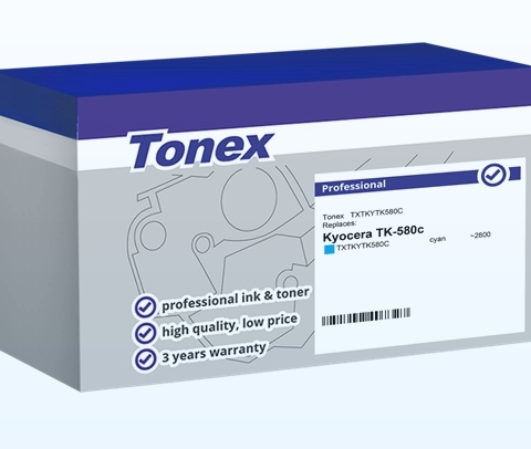 Tonex Tóner cian TXTKYTK580C compatible con Kyocera TK-580c
