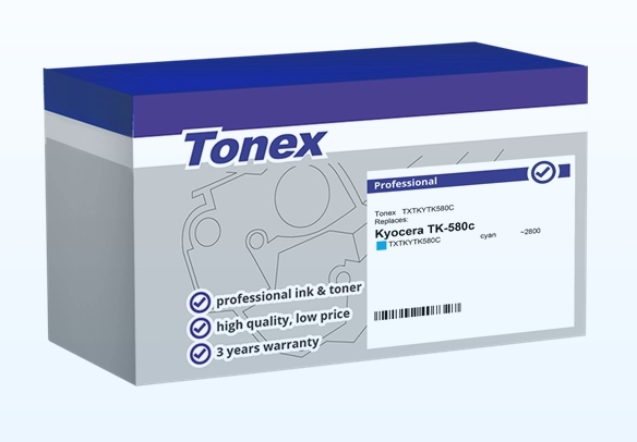 Tonex Tóner cian TXTKYTK580C compatible con Kyocera TK-580c
