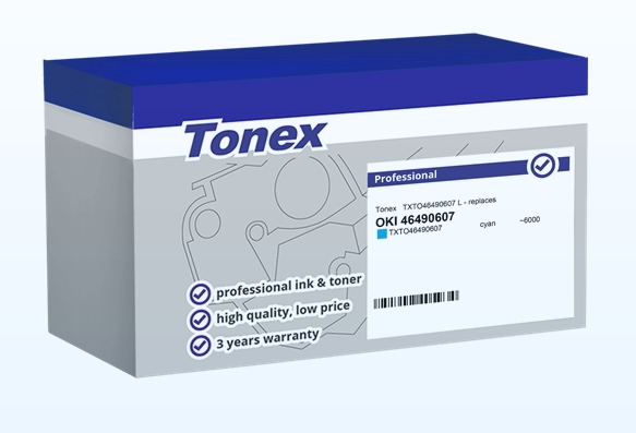 Tonex Tóner cian TXTO46490607 compatible con OKI 46490607