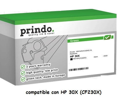 Prindo Tóner negro PRTHPCF230XG Green compatible con HP 30X CF230X