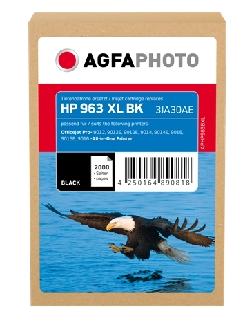 Agfa Photo Cartucho de tinta negro APHP963BXL compatible con HP 963 XL 3JA30AE