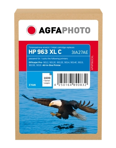 Agfa Photo Cartucho de tinta cian APHP963CXL compatible con HP 963 XL 3JA27AE