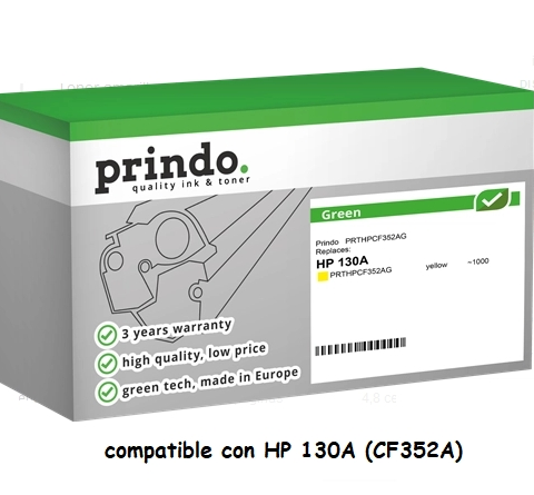 Prindo Tóner amarillo PRTHPCF352AG Green compatible con HP 130A (CF352A)