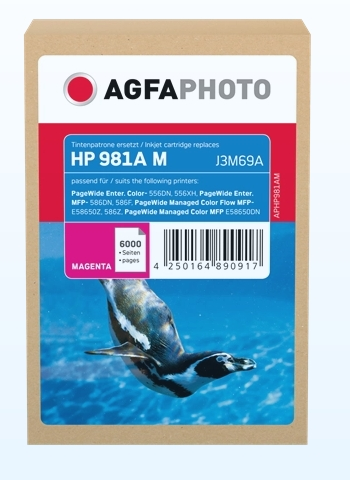Agfa Photo Cartucho de tinta magenta APHP981AM compatible con HP 981A J3M69A