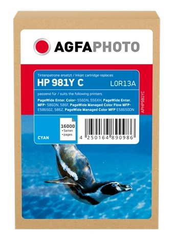 Agfa Photo Cartucho de tinta cian APHP981YC compatible con HP 981Y L0R13A cian