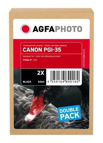 Agfa Photo Multipack negro APCPGI35BKDUO compatible con Canon PGI-35 Twin