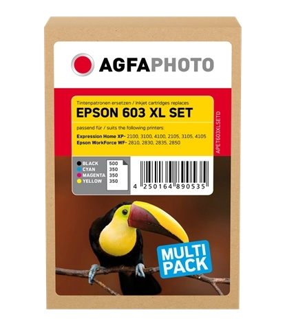 Agfa Photo Multipack negro cian magenta amarillo APET603XLSETD compatible con Epson 603XL