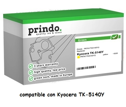 Prindo Tóner amarillo PRTKYTK5140YG Green compatible con Kyocera TK-5140Y 1T02NRANL0