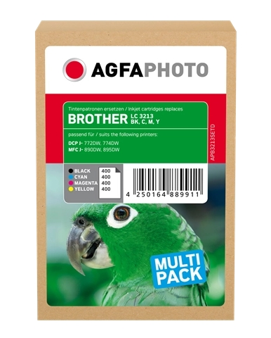 Agfa Photo Multipack negro cian magenta amarillo APB3213SETD compatible con Brother LC3211