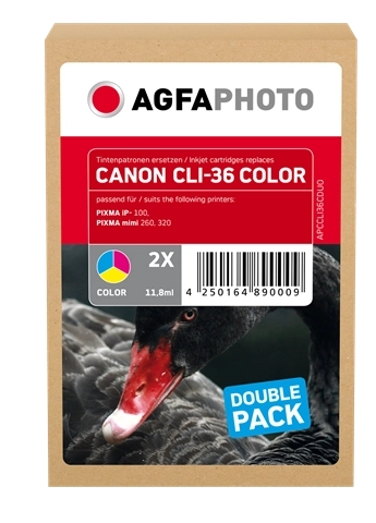 Agfa Photo Multipack varios colores APCCLI36CDUO compatible con Canon CLI-36 Twin