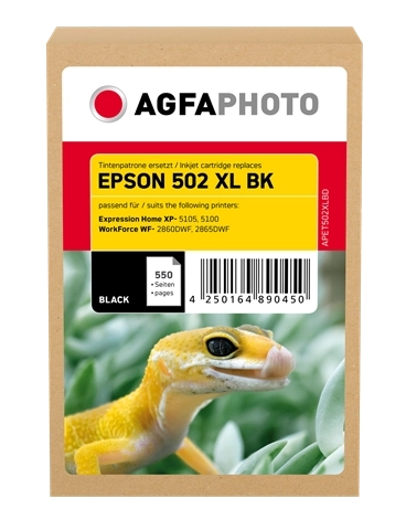 Agfa Photo Cartucho de tinta negro APET502XLBD compatible con Epson 502XL