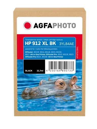 Agfa Photo Cartucho de tinta negro APHP912BXL compatible con HP 912 XL 3YL84AE
