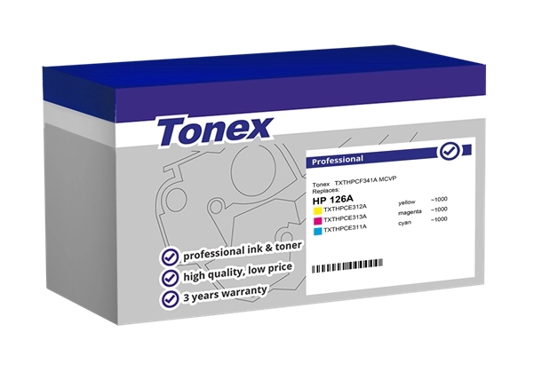 Tonex Multipack cian magenta amarillo TXTHPCF341A MCVP compatible con HP 126A CF341A