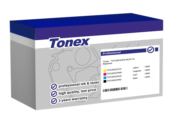 Tonex Multipack negro cian magenta amarillo TXTL80C2HK0 MCVP compatible con Lexmark 802H