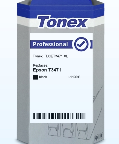 Tonex Cartucho de tinta negro TXIET3471 T3471 compatible con Epson T3471 C13T34714010