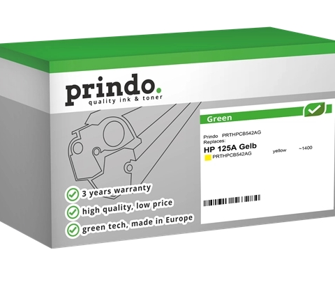 Prindo Tóner amarillo PRTHPCB542AG Green compatible con HP 125A CB542A