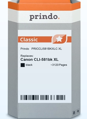 Prindo Cartucho de tinta negro PRICCLI581BKXLC compatible con Canon CLI-581bk XL 2052C001