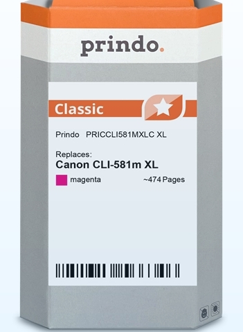 Prindo Cartucho de tinta magenta PRICCLI581MXLC compatible con Canon CLI-581m XL 2050C001