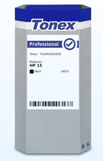 Tonex Cartucho de tinta negro TXIHPC6615DE compatible con HP 15 C6615DE