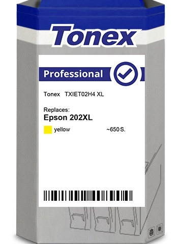 Tonex Cartucho de tinta amarillo TXIET02H4 compatible con Epson 202XL amarillo