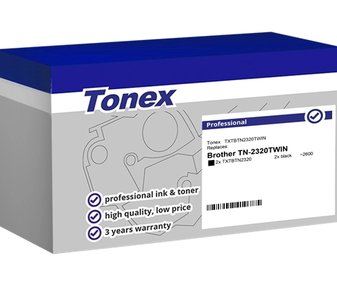 Tonex Multipack negro TXTBTN2320TWIN TN-2320 compatible con Brother TN-2320TWIN