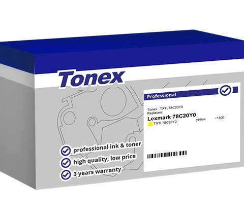 Tonex Tóner amarillo TXTL78C20Y0 compatible con Lexmark 78C20Y0