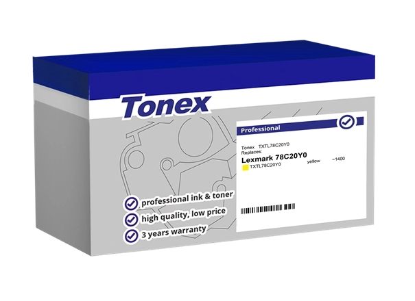 Tonex Tóner amarillo TXTL78C20Y0 compatible con Lexmark 78C20Y0