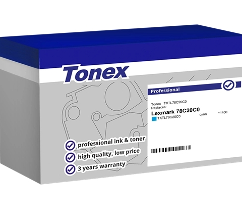 Tonex Tóner cian TXTL78C20C0 compatible con Lexmark 78C20C0