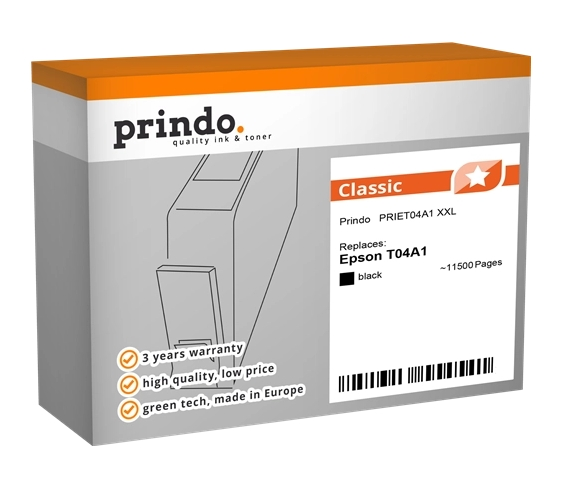 Prindo Cartucho de tinta negro PRIET04A1 compatible con Epson T04A1