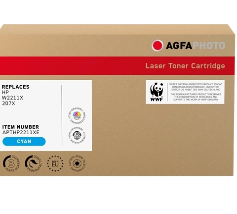 Agfa Photo Tóner cian APTHP2211XE compatible con HP 207X W2211X