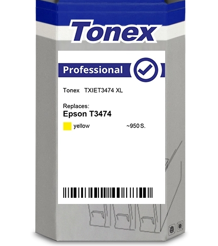 Tonex Cartucho de tinta amarillo TXIET3474 T3474 compatible con Epson T3474