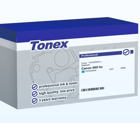 Tonex Tóner cian TXTC055HC compatible con Canon 055 hc