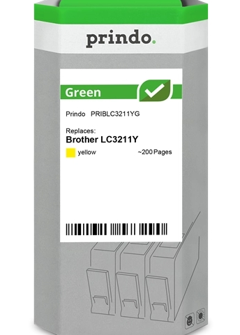 Prindo Cartucho de tinta amarillo PRIBLC3211YG Green compatible con Brother LC3211Y LC-3211
