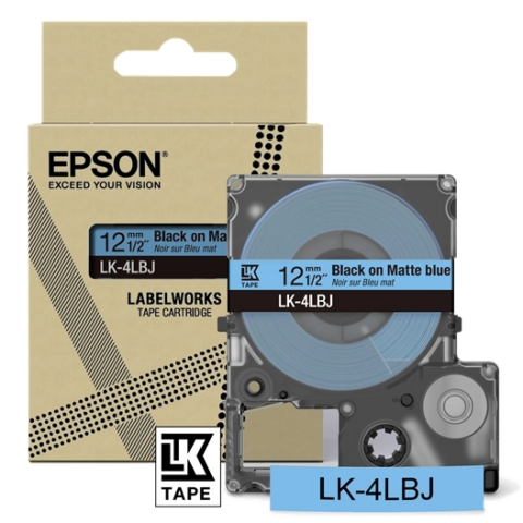 Epson Cinta mecanográfico negro sobre Azul C53S672080 LK-4LBJ