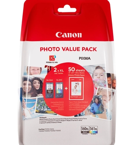 Canon Value Pack negro cian magenta amarillo PG-560XL CL-561XL Photo Value Pack 3712C004
