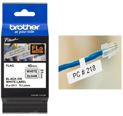 Brother Etiquetas Negro sobre blanco FLe-2511