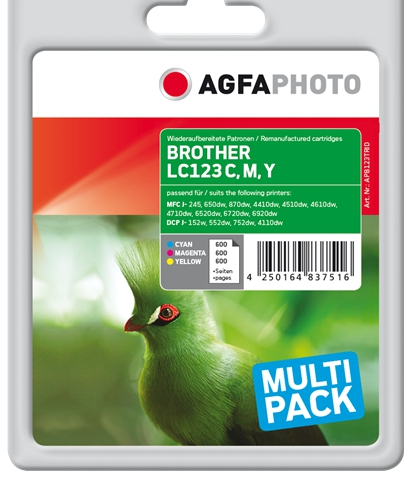 Agfa Photo Multipack cian magenta amarillo APB123TRID Compatible LC123RBWBPDR