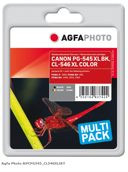 Agfa Photo Multipack APCPG545 CL546XLSET Compatible con Canon PG-545XL