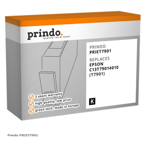 Prindo Cartucho de tinta negro PRIET7901 79XL Compatible con Epson T7901