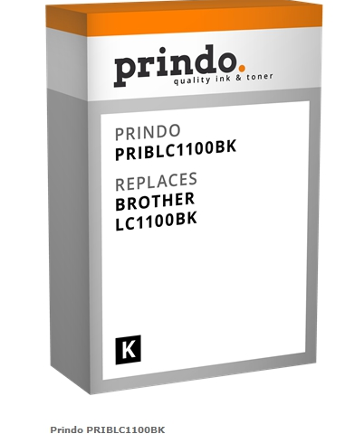 Prindo Cartucho de tinta negro PRIBLC1100BK alternativa para Brother LC-1100bk