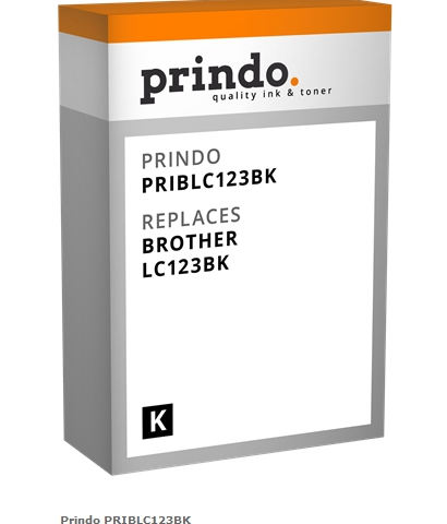 Prindo Cartucho de tinta negro PRIBLC123BK Compatible con Brother LC-123